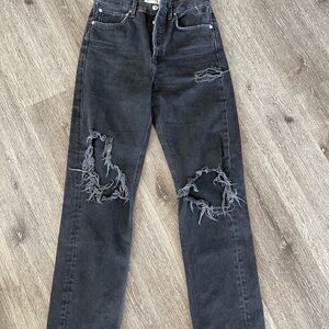 Agolde Black Straight Leg Jeans